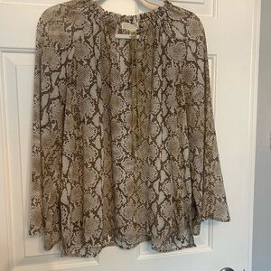 Michaels Brown Snake Print Blouse